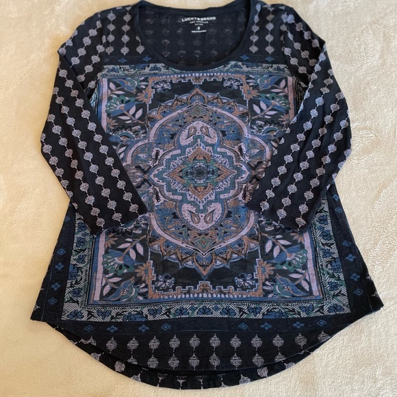Lucky Brand Scoop Neck Lightweight Top - Size S - Picture 7 of 10